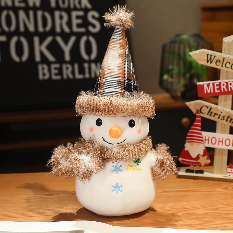 Merry Christmas Series Plush Toys Stuffed Animals Dolls for Xmas Eve, Soft Santa Claus Snowman Ornaments Gifts, Festive Home Decor