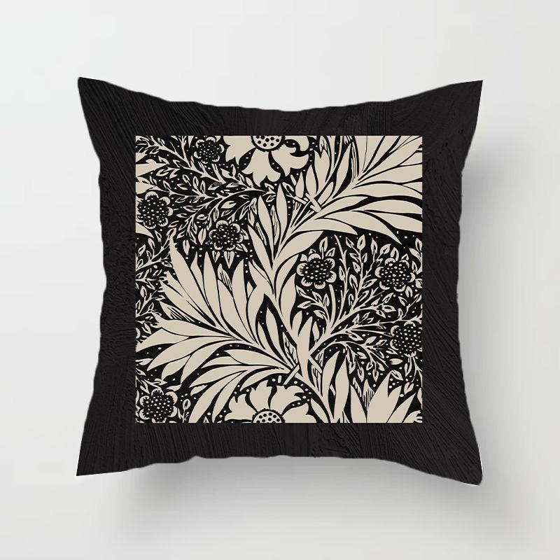 Plants and Geometric Patterns Square Polyester Pillowcase Sofa Living Room Decorative Cushion Cover Bedroom Bedside Pillow Cover