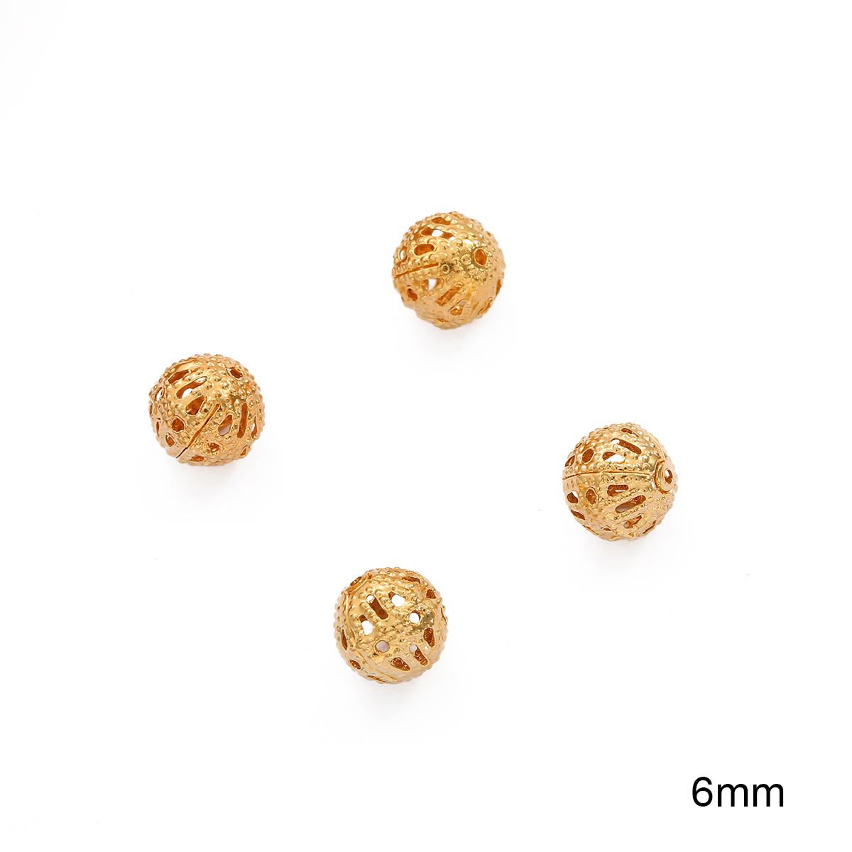 

Медные полые бусины для изготовления ювелирных изделий своими руками Поиск аксессуаров 6mm золотой