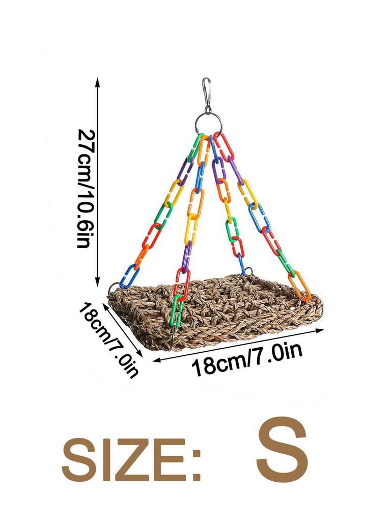 Climbing Pet Hammock Lizard Sunbathing Platform Water Grass Weaving Lizard Toy Birdcage Parrot Hammock