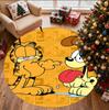 Garfield Desenli Yuvarlak Halı, İç/Dış Mekan Paspası, Piknik, Oyun Odası, Yatak Odası, Ofis, Oturma Odası, Ev Dekorasyonu Halısı, Doğum Günü Hediyesi
