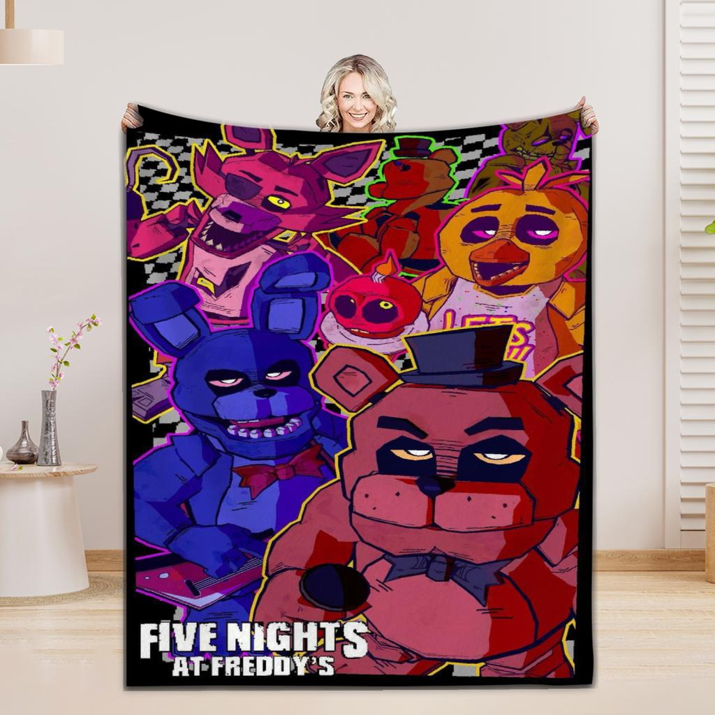 fnaf Blankets 5 N-Night. F-Freddy Print Flannel Blanket Quality Soft Warm Throw Blanket Winter Kids Couch Bed Fluffy Bedspread