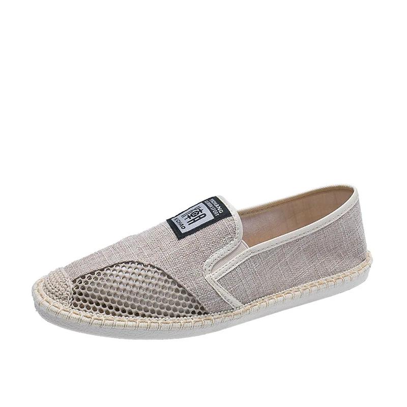Mode 2024 Sommer Espadrilles Atmungsaktive Lässige Flache Schuhe Herren Leinen Slipper Loafers Mode Canvas Schuhe Fischer Fahrschuhe