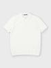 PANICALE Ivory Herringbone Cotton Short Sleeve Polo Knit