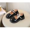 Kinderschuhe Frühling und Herbst Neu Koreanische Version Schleife Mädchen Prinzessinnenschuhe Studenten Einzelne Schuhe Kleine Schwarze Lederschuhe Tide