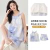 With Chest Pad Vest Shorts Pajamas Women's Summer Cloud Cotton Sweet and Cute Girl Style Sleeveless Loungewear Set
