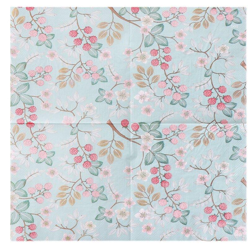 20Pcs Fruit Flower Printed Paper Napkins, 2-Ply Disposable Napkins for Baby Shower Birthday Party - Table Decor Tissue Supplies