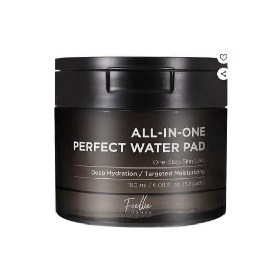 FOELLIE Homme All-in-One Perfect Water Pad Deep Hydration Moisturizing Toner Pads 180ml (60 Pads)