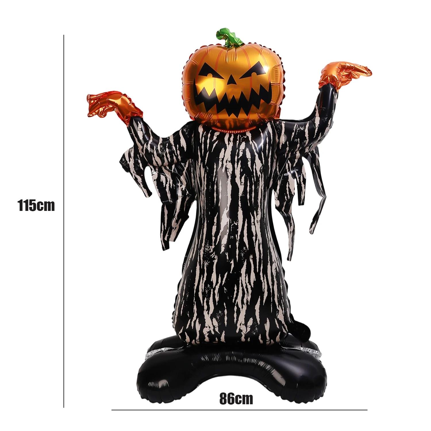 

Halloween Party Giant Foil Balloons Inflatable Toys Decor Pumpkin Soldier Witch Ghost Skeleton Reaper Aluminum Standing Balloon as pic