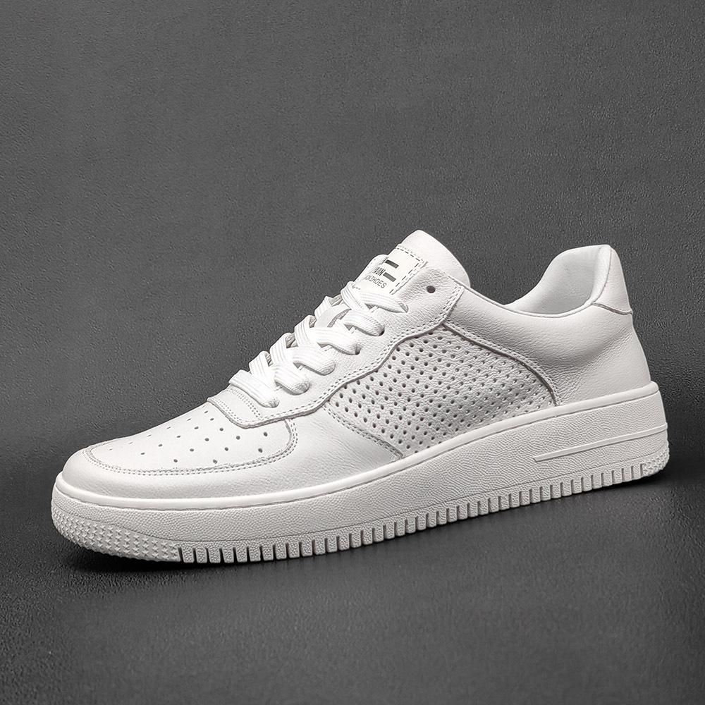 Raw leather summer hollow breathable board shoes trendy shoes niche shoes 38