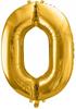 Foil Balloon Number "0", Gold, 86cm, 1Pc.