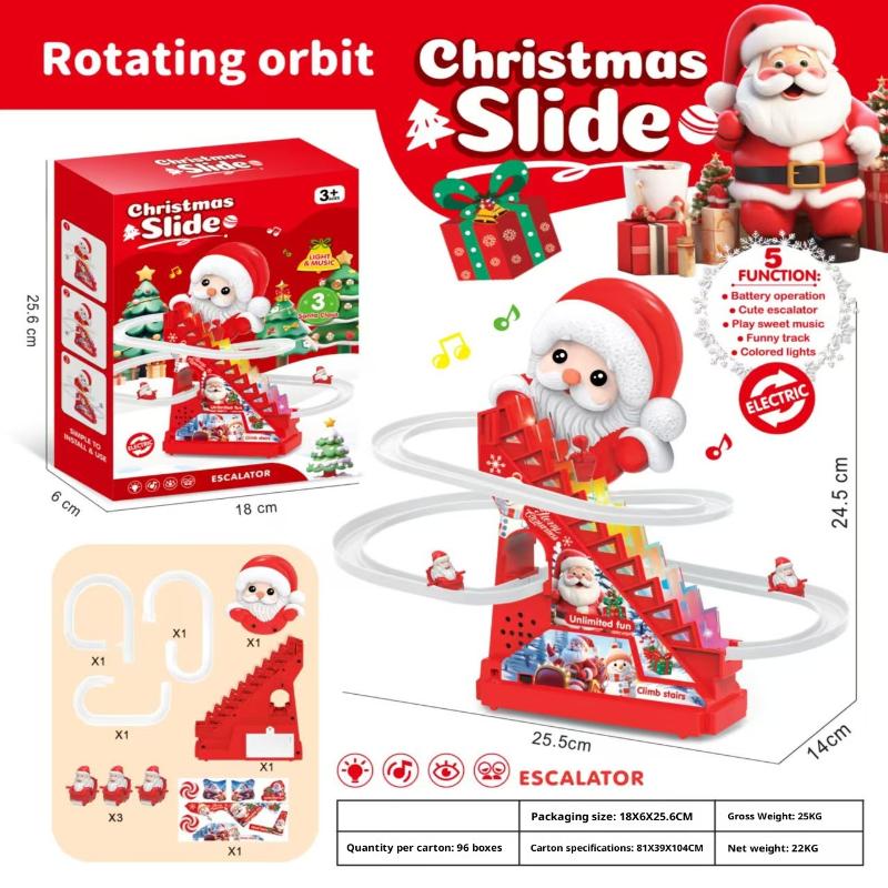 1 Set Weihnachtsmann Weihnachtsspielzeug Elektrischer Schneemann Untersetzer Mit Licht Musikstück Aktivität Für Jungen Mädchen Kinder Treppenrutsche Spielzeug