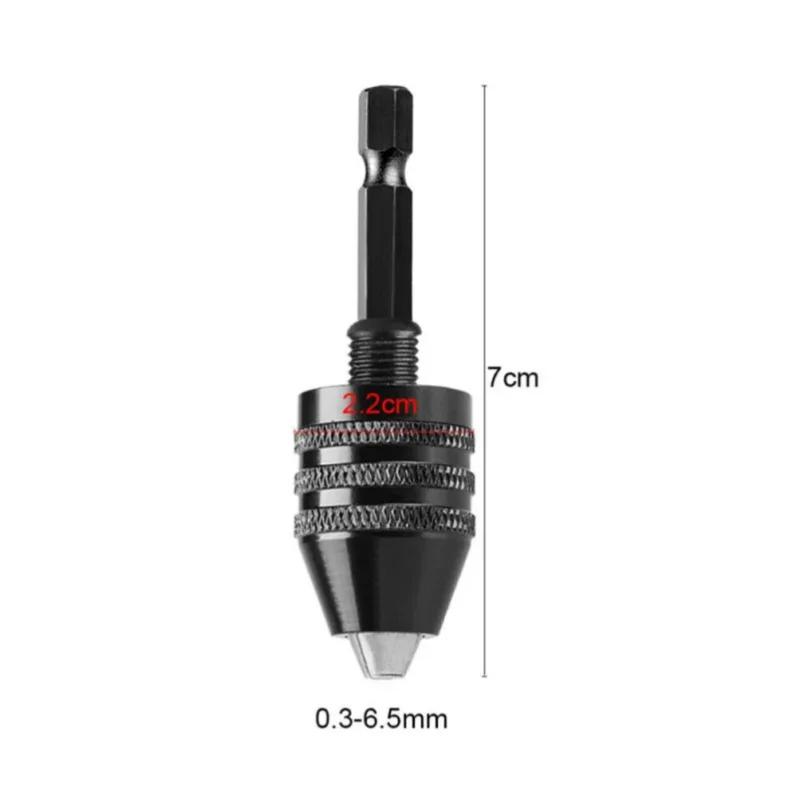 Keyless Drill Chuck 1/4 Inch Hex Shank Quick-Change Converter Aluminum Alloy Sturdy Versatile Compatibility Secure Bit Locking