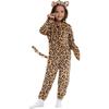 Zvířecí Camouflage Kombinézy Leopardí Kočka Děti Kigrumi Děti Fleece Jednodílný Kostým Na Karnevalovou Párty