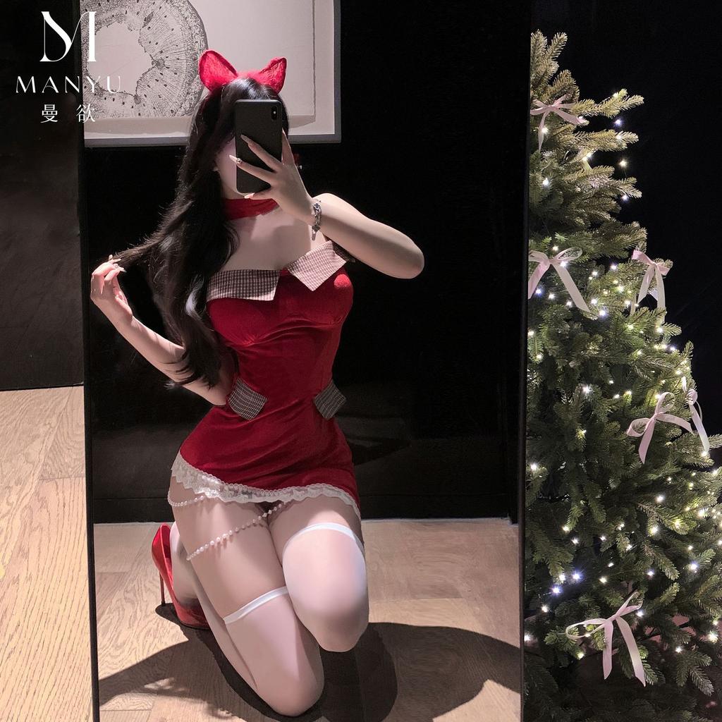 Man Want Original Sex Underwear Christmas Atmosphere Wear Pure Desire Skinny Spice Girl Uniform Dress 8008