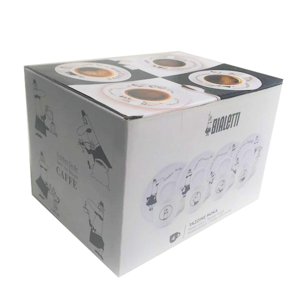 Bialetti Cup Saucer Uncle Bialetti White Coffee Espresso Cup 4 Piece Set Y0TZ033 &