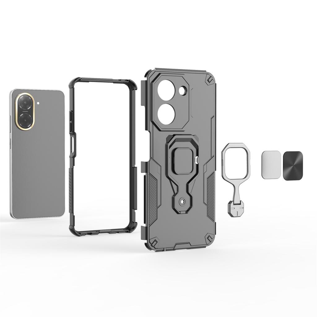 For Xiaomi Redmi A5 4G (171.7mm)/Poco C71 4G Case Rotatable Ring Kickstand PC+TPU Shockproof Phone Cover