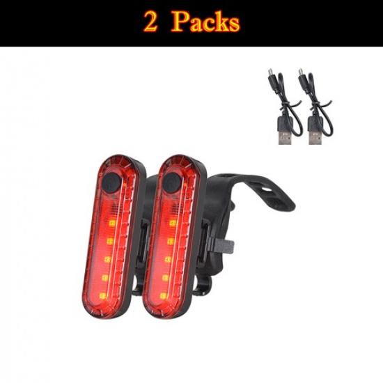 1-6packs LED Bike Bicycle Taillight Cycling Rear Safety Warning USB Rechargeable