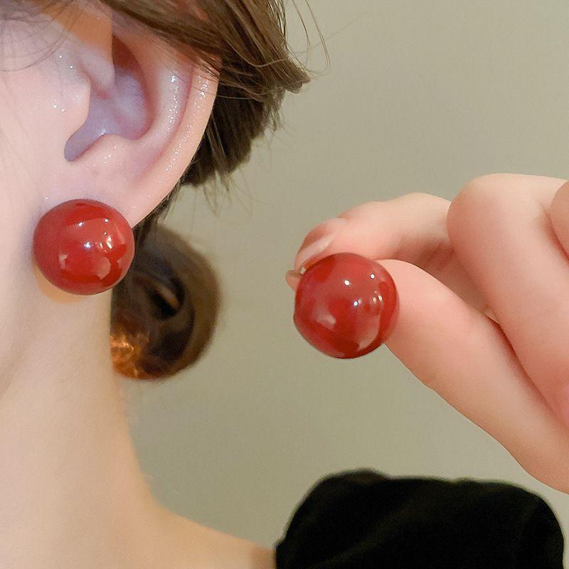Red Love New Year's Earrings Women's Simple Festive Earrings Versatile Fashion Earrings