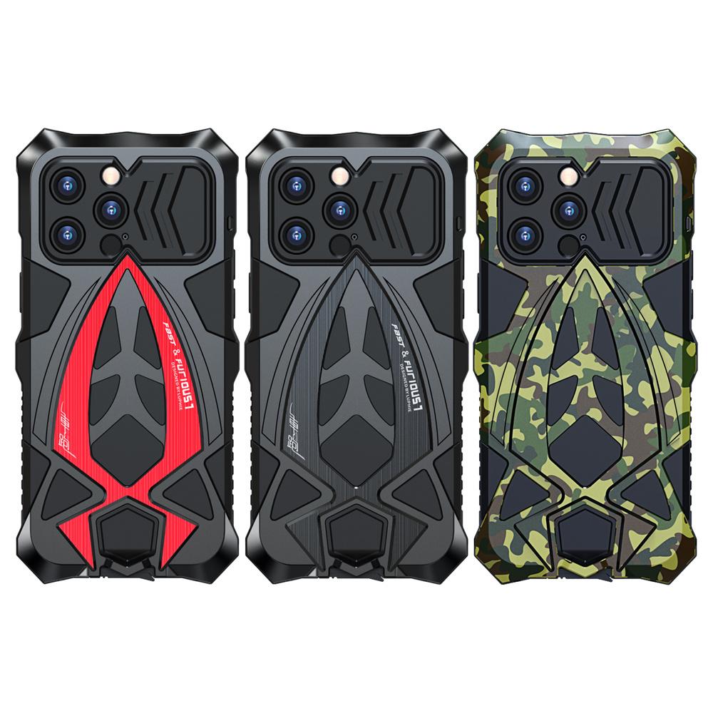 Metall-Panzerhülle für IPhone 17 Pro Max IPhone 16 Pro Max 13 14 15 Pro Stoßfeste Heavy Duty Defender Hülle