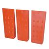 Three 8-inch logging wedges, made of pointed plastic, are safe logging tools suitable for chainsaws and tree cutting.