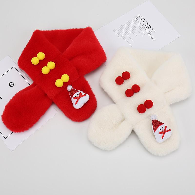2023 Cute Cartoon Winter Scarf for Children - Korean Style, Warm Christmas Neck Warmer for Elementary School Girls & Boys