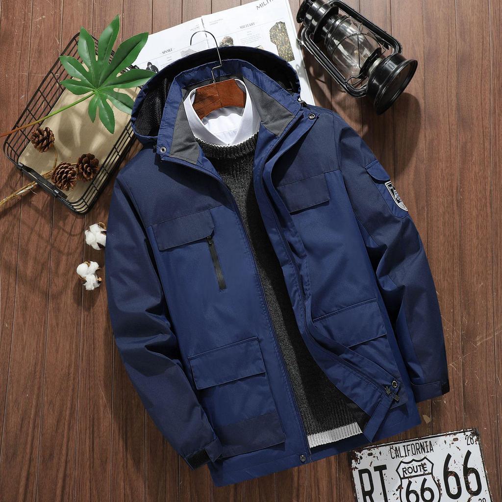 2021 Men's Spring/Autumn Thin Hooded Windbreaker - Single Layer Mountaineering Plus Size Couple Jacket