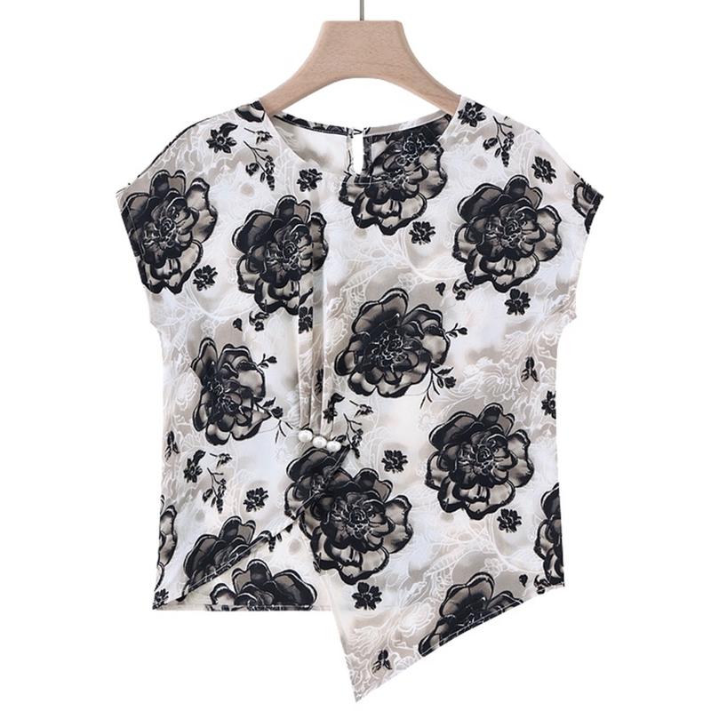Yuzhaolin Women s Floral Print Short Sleeve T-Shirt 2XL