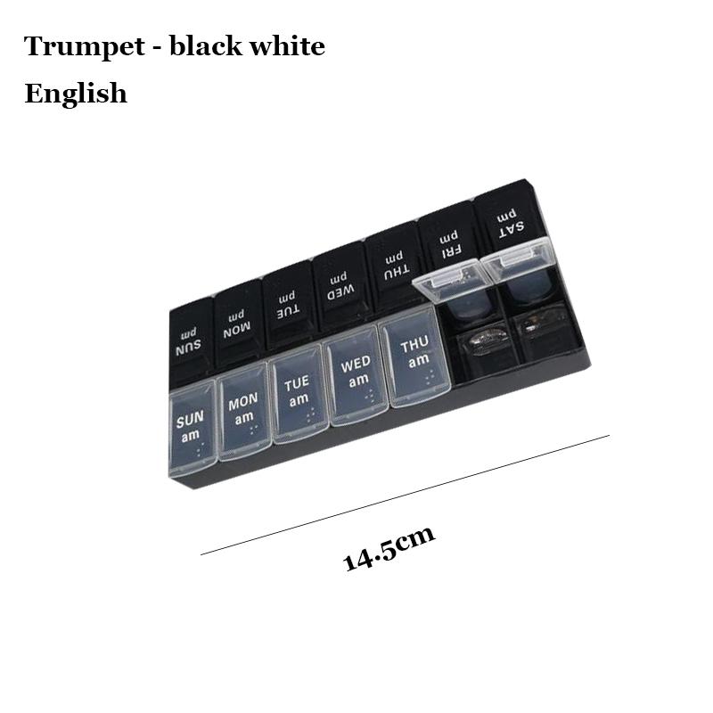 Shunshi Weekly Pill Organizer with Am/Pm Compartments Travel Pill Boxes 7 Day 2 Times A Day Tablet Dispenser with 14 Compartment