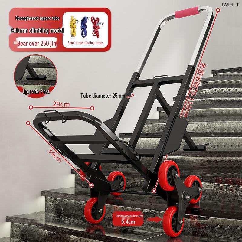 Lightweight Folding Trolley for Climbing Stairs - Multi-Purpose Handcart for Moving, Shopping, and Deliveries