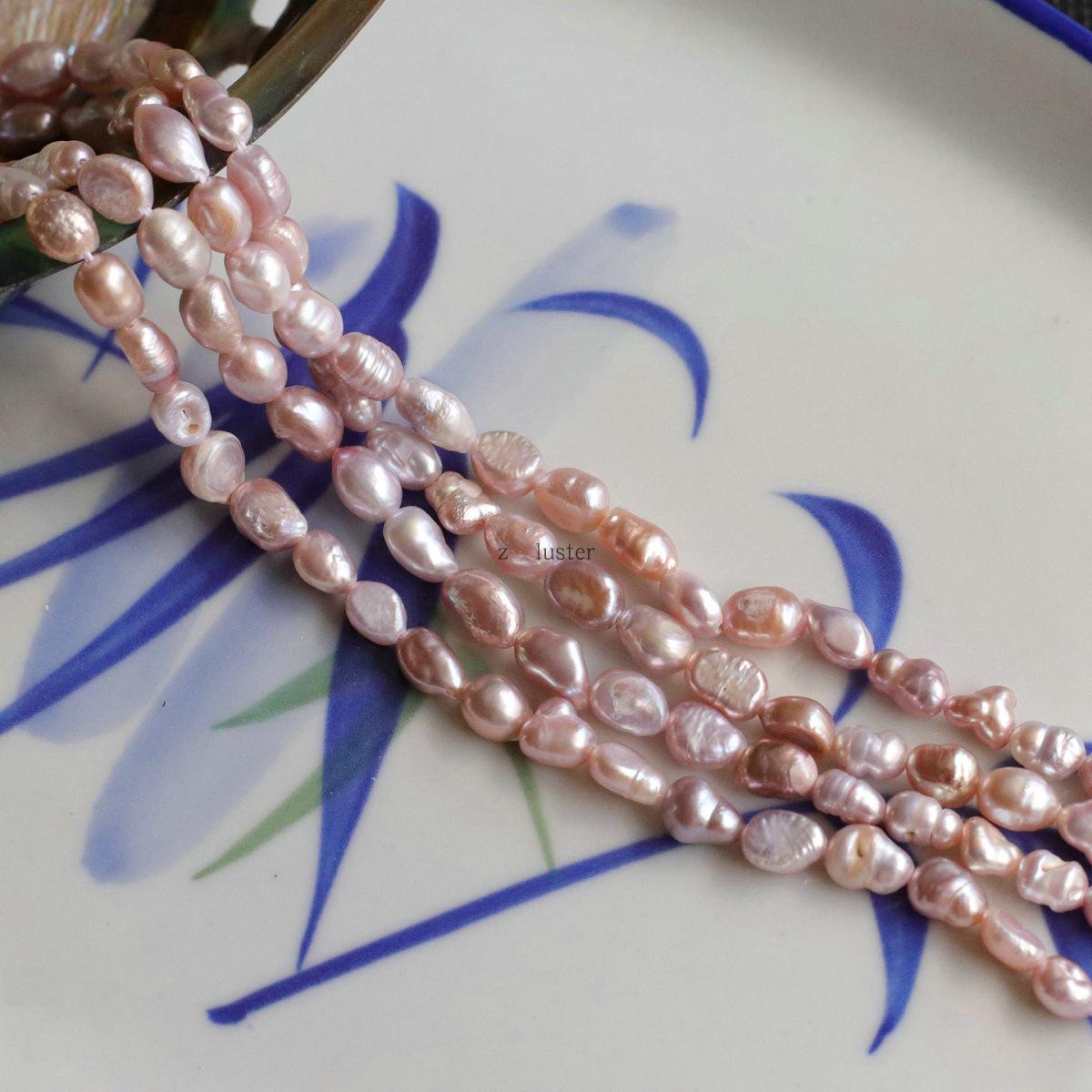 5-6mm Irregular Baroque Pearls with Double-Sided Lustre for DIY Hairpins, Earrings, and Jewelry Accessories