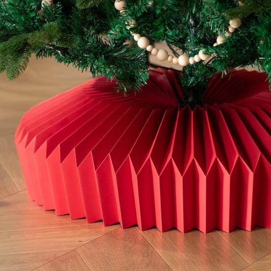 Honeycomb Christmas Tree Collar Foldable Paper Christmas Tree Base Stand Cover Basket Skirt Collar for 12"-25" Stands