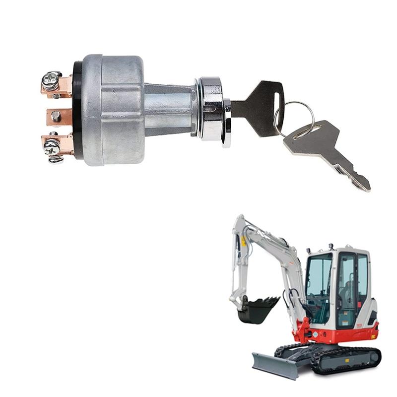 A22F-1700100023 1700100052 H806 Ignition Switch With 2 Keys For Takeuchi Excavator Digger Ignition Switch Lock Cylinder