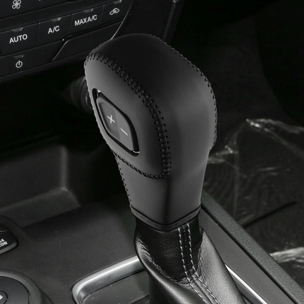 Car Gear Shift Knob Cover for Ford Everest 2019 - 2026 Ranger 2018 - 2026 AT Leather Gear Head Collars Protector Accessories
