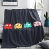 1PC Pac Man Print Flannel Blanket, High Quality Comfortable for All Seasons, Home Decor, Warmth and Comfort, Perfect for Christmas Gifts