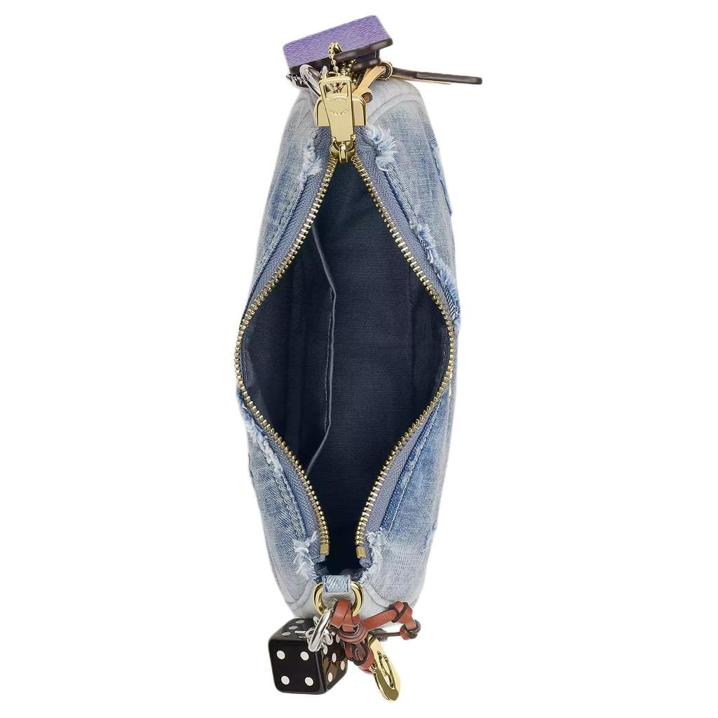 Coach Teri Logo Identification With Star Pendant Denim Shoulder Bag Women shoulder bag Light-Indigo CDY76-IMNIM