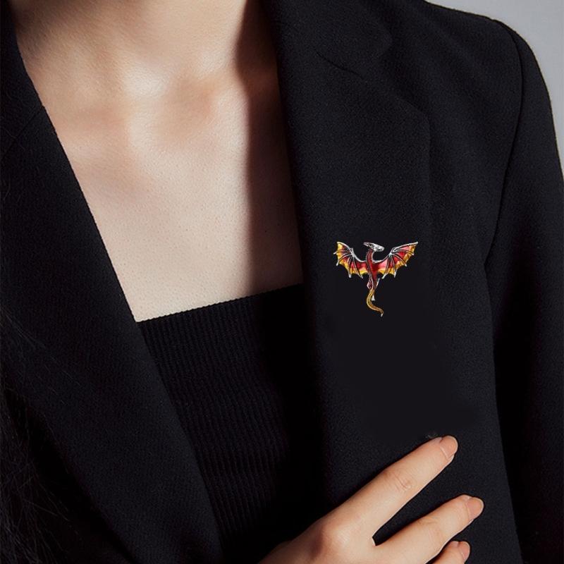 Cartoon Western Dragon Alloy Safety Badge Pin Daily Fashion Unisex Brooch Decorative Scarf Clip Bag Charm