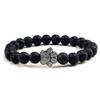 Classic Fashion Frosted Black Beaded Couple Bracelet Cute Dog Paw White Ceramic Wristband for Men Women Jewelry Accessory Gifts