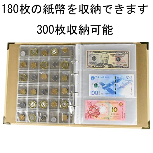 6KJFEIWG Coin Album Commemorative Coin Collection Case (180 Pockets World Banknote Holder 300 Coin) Coin Album Plastic