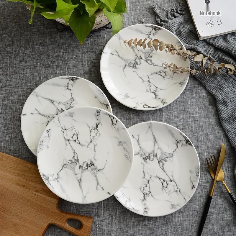 Ceramic Round Steak Plate Set - Customizable with Logo