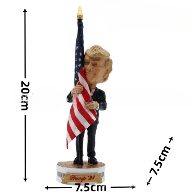 Vtipná panenka kývající hlavou Trump Pryskyřičná figurka Trump Kreativní parodie postavy Vložky do pera Figurky Sběratelská stolní ozdoba