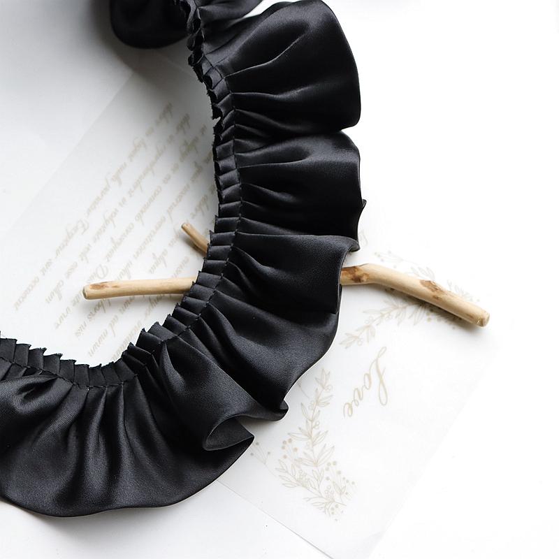 1 Yard Besätze Band Spitze Stoff Applikation Falte Rüsche Kleider DIY Nähzubehör 5,5 cm breit