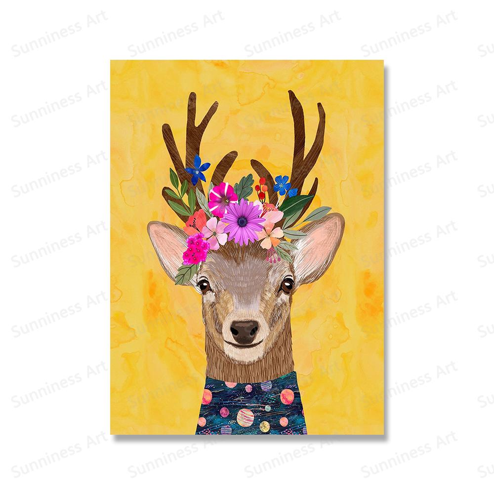 Panda Tiger Löwe Igel Bär Kinderzimmer Wand Kunst Leinwand Malerei Blume Aninmal Poster Und Drucke Bilder für Kinderzimmer Dekor