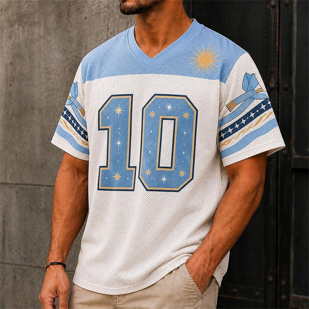 Men's V-Neck Short Sleeve T-Shirt 3D Printed Graphic Tee Street Casual Top