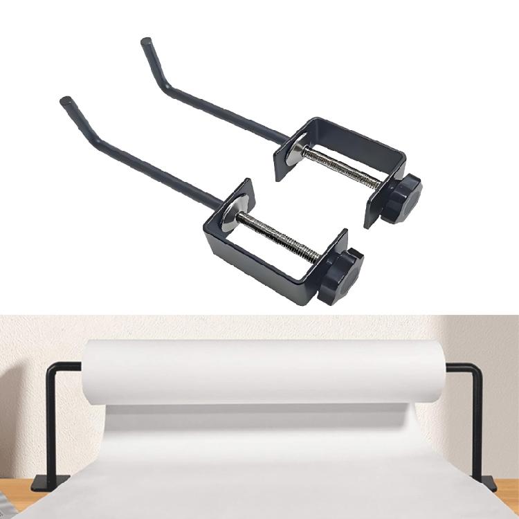 Gift Wrap Paper Holder Metal Clamp Rack for Desk Edge Placement, Black Tabletop Roll Stand for Craft Paper, Drawing Use and Studio Tables