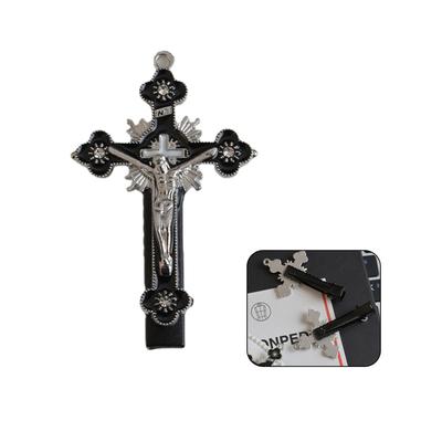 Gothics Cross Hair Clip for Teens Girl Metallic Hairclip Cool Girl Side Bangs Bobby Pin Snap Clip Y2K Hair Accessories