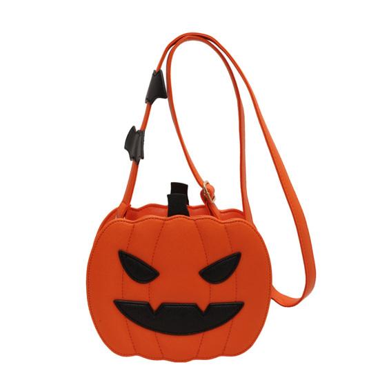 Cosplay Costume Accessory Cute Pumpkin Crossbody Bag, Halloween Trick or Treat Fashionable Novelty Bag Lightweight Purse with Adjustable Strap