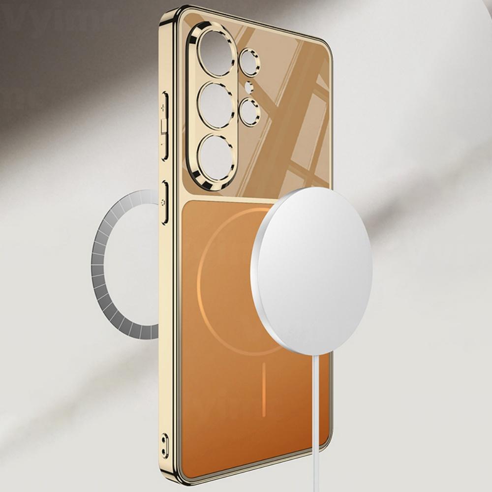 New Luxury Plating Magnetic Matte Phone Case For Samsung Galaxy S26 Ultra Lens Protection Thin PC Shockproof Bumper Cover