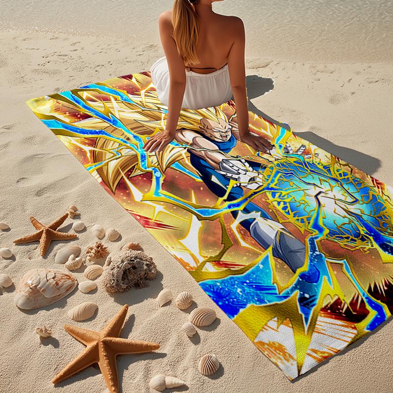 Goku Anime Beach Towel, Super Soft Microfiber, Gift for Her/Him, Birthday, for Pool, Beach, Travel, Home Decor Fan gifts