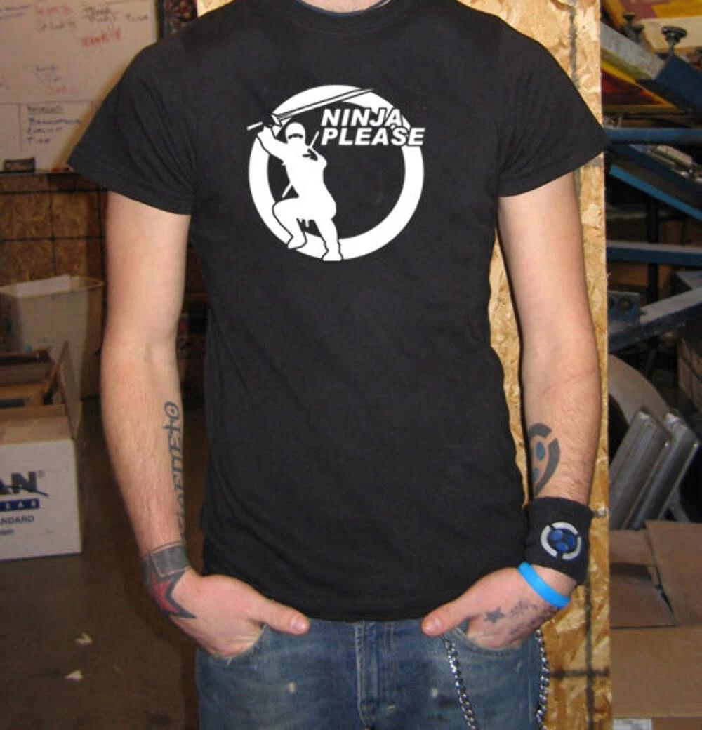 Ninja Please T-Shirt – Funny Martial Arts Samurai Humor Tee M